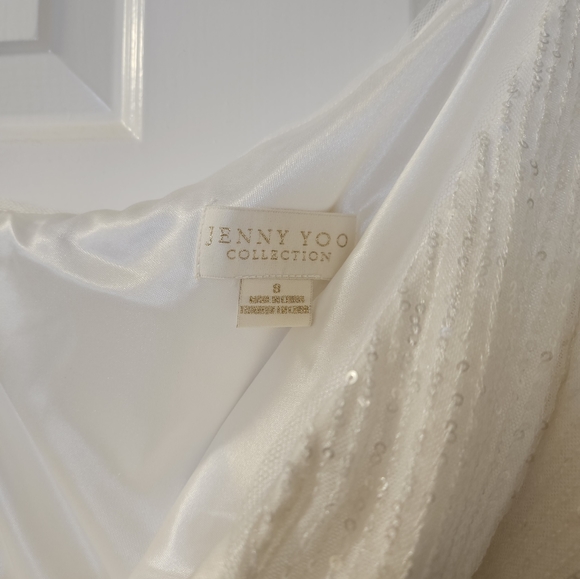 Jenny Yoo Zara One-Shoulder Sequin Column Gown - Picture 5 of 12